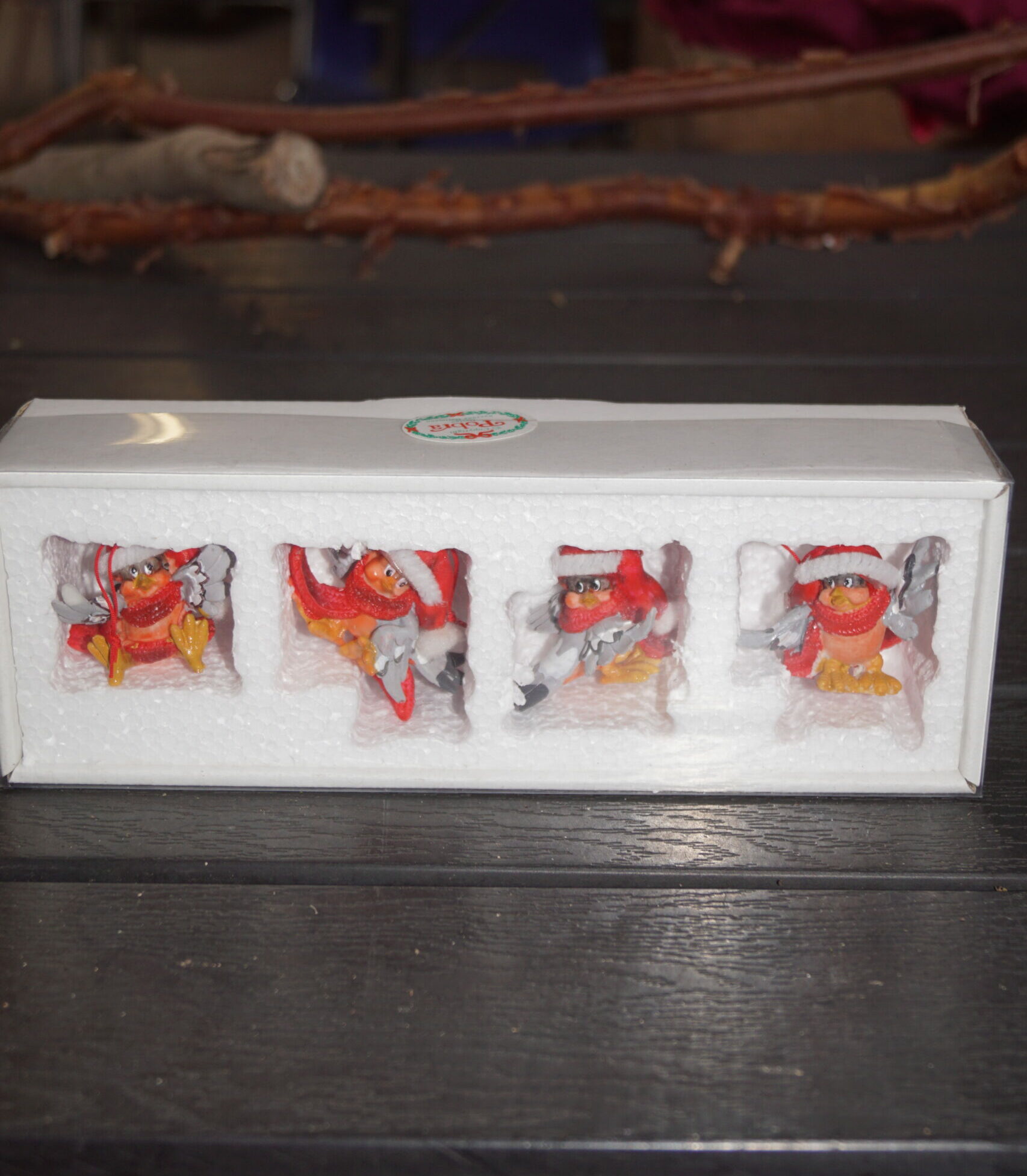 Jule Figur (Fugl hænge kasse med 4 varianter)